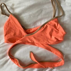 Lspace orange wrap top